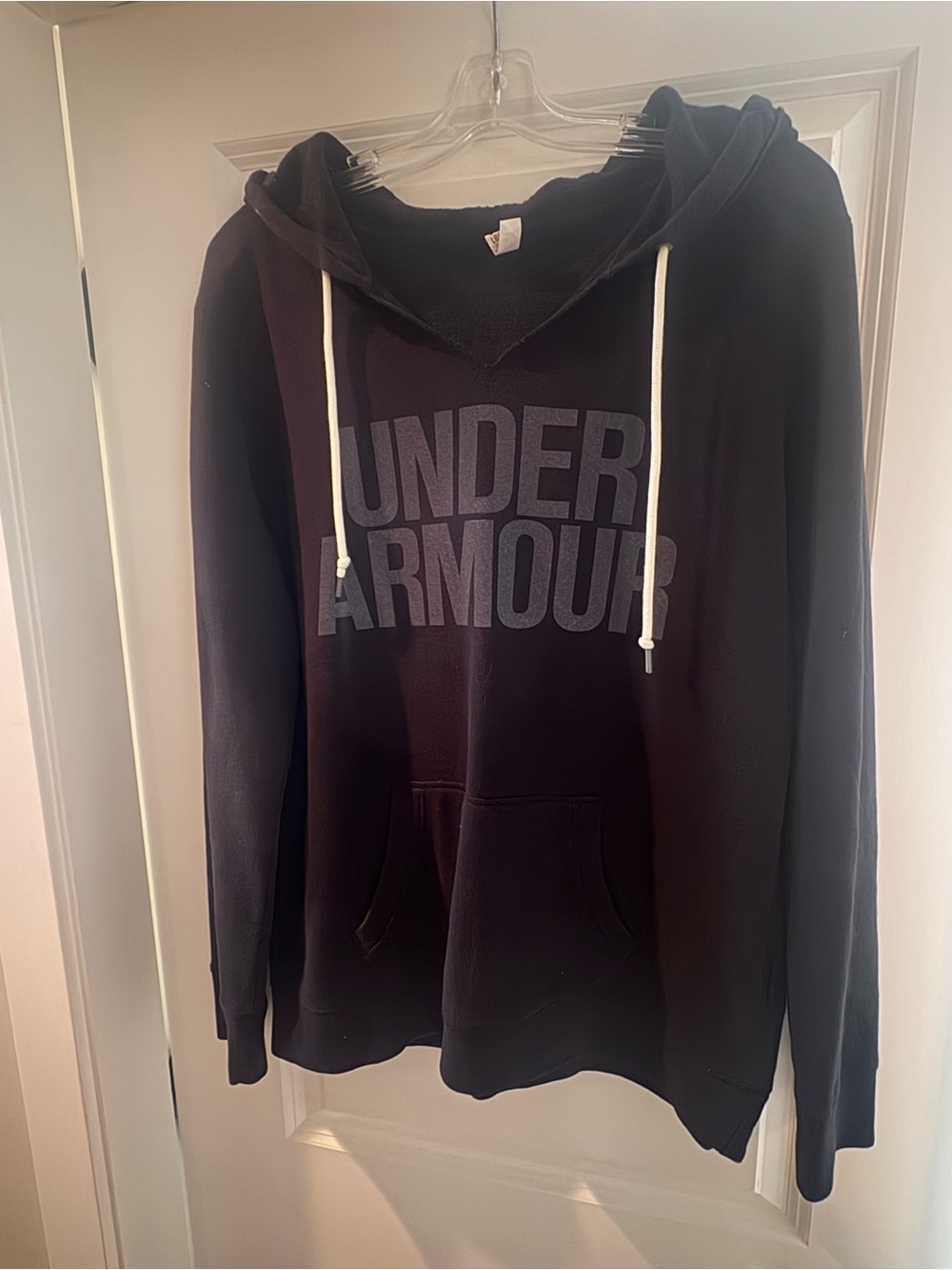 Under Armour Women’s Black Crewneck Hoodie with Gray Logo